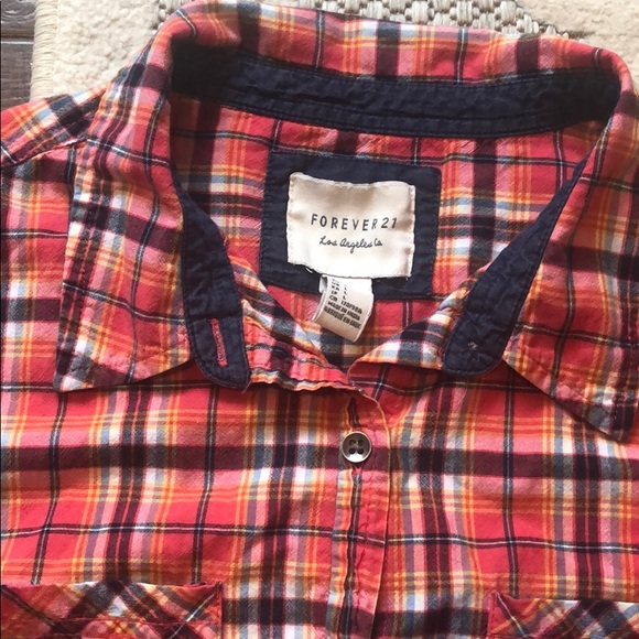 Long Sleeve Button Down Plaid Shirt- Large - Picture 2 of 5